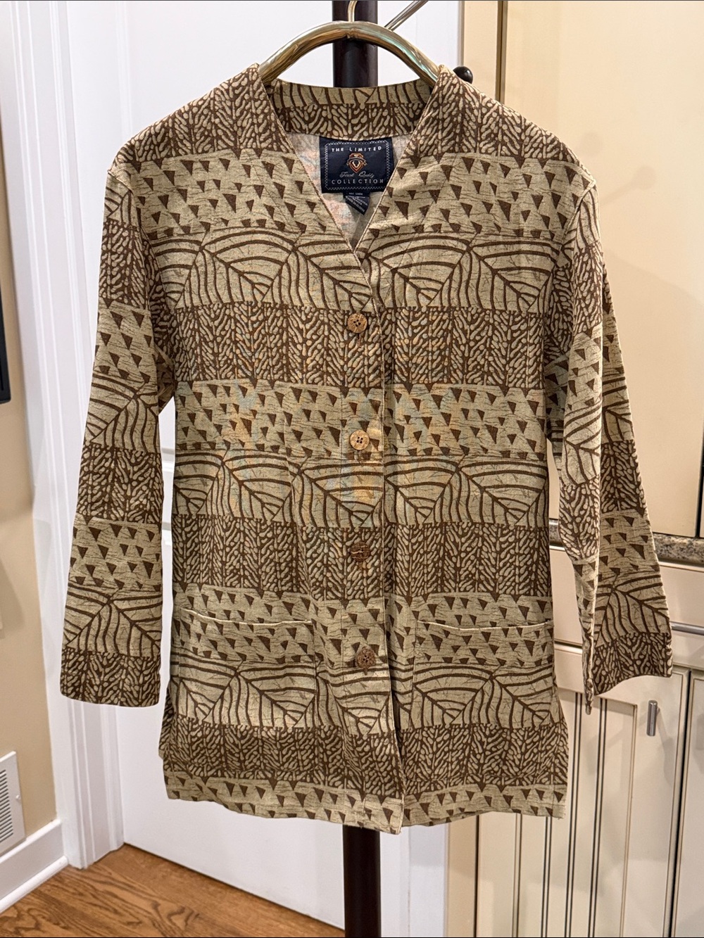 The Limited Brown & Tan Patterned Blazer Jacket